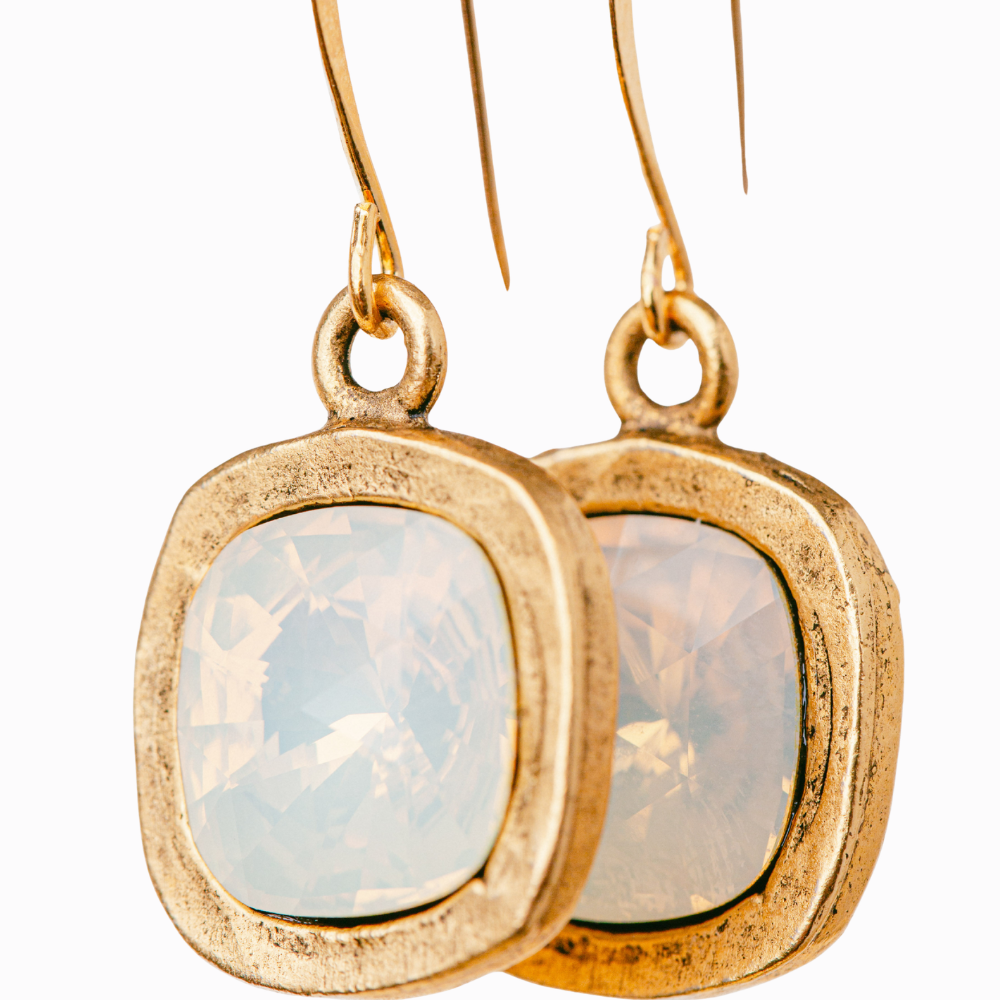 NOVA WHITE OPAL  EARRINGS